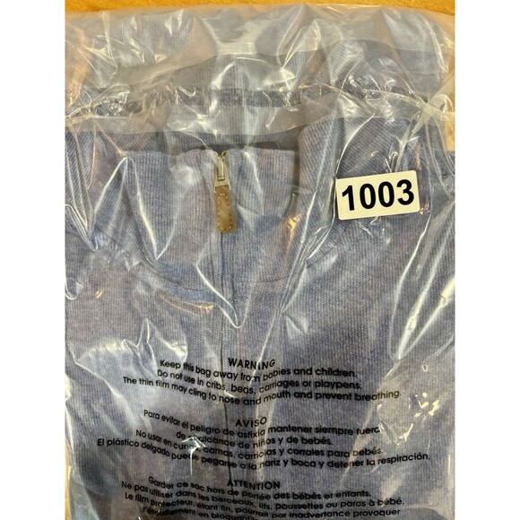 Polo Ralph Lauren Mulicolor Pony Estate Rib Quarter Zip Pullover Blue Preppy XL - Picture 8 of 8